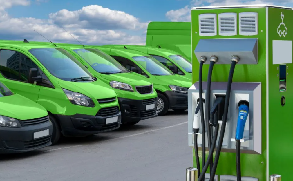 selection of rental vehicles and an app interface